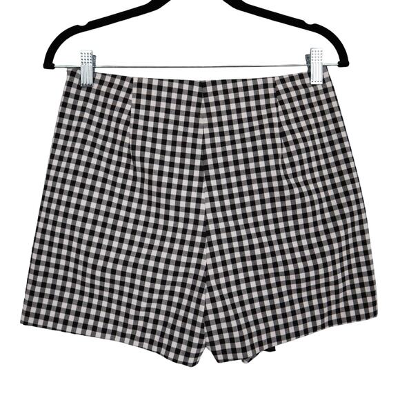 Zara Womens Gingham Wrap Skort Size Small Black White Preppy Picnic Brunch Date - Picture 5 of 11
